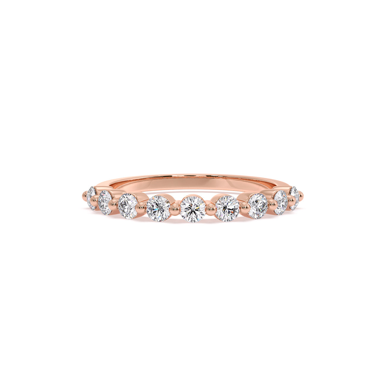 Nirvana Floating Shared Prong Wedding Band