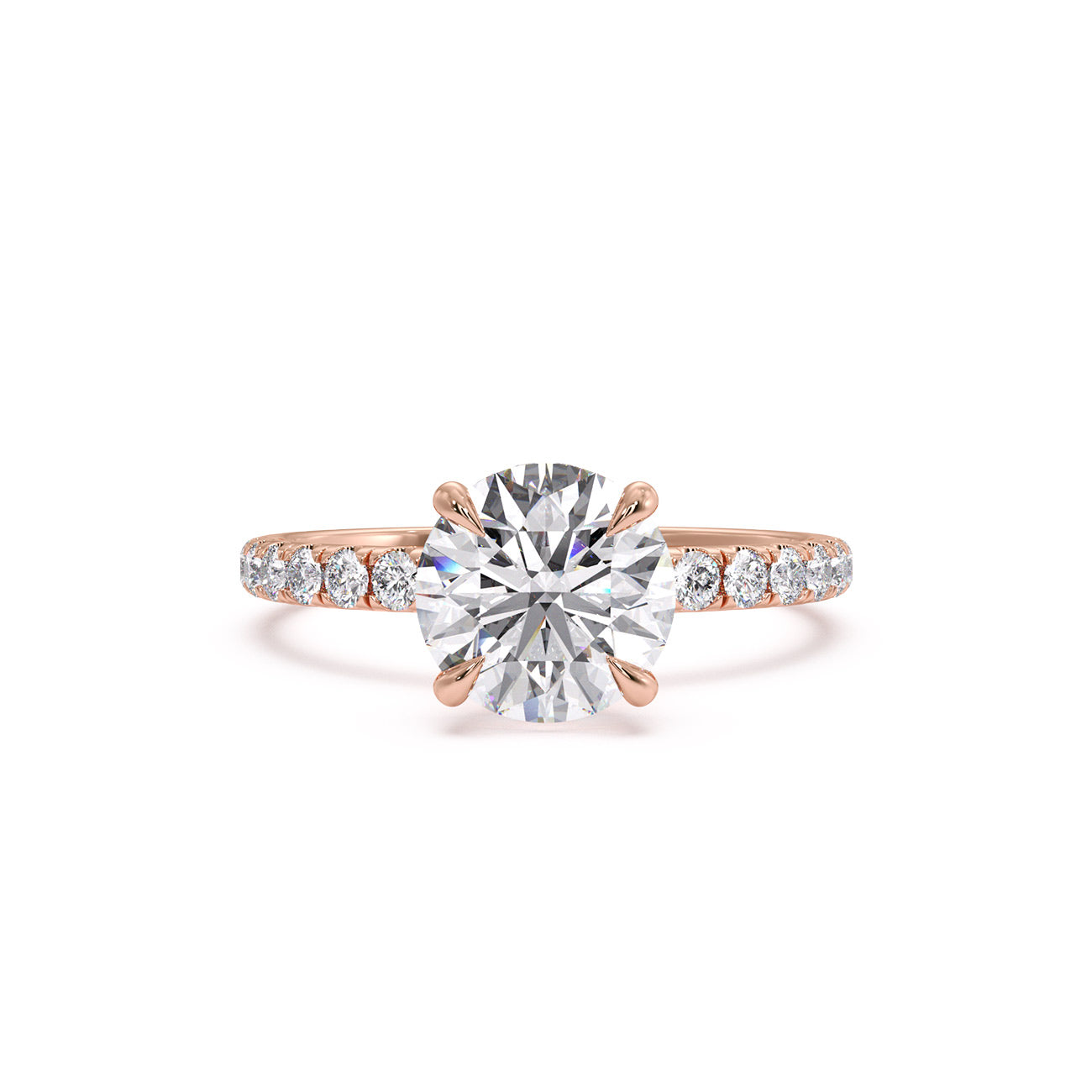 Autumn - 4 Claw Pavé W/ Crown Halo