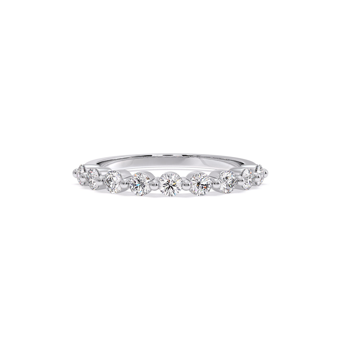 Nirvana Floating Shared Prong Wedding Band
