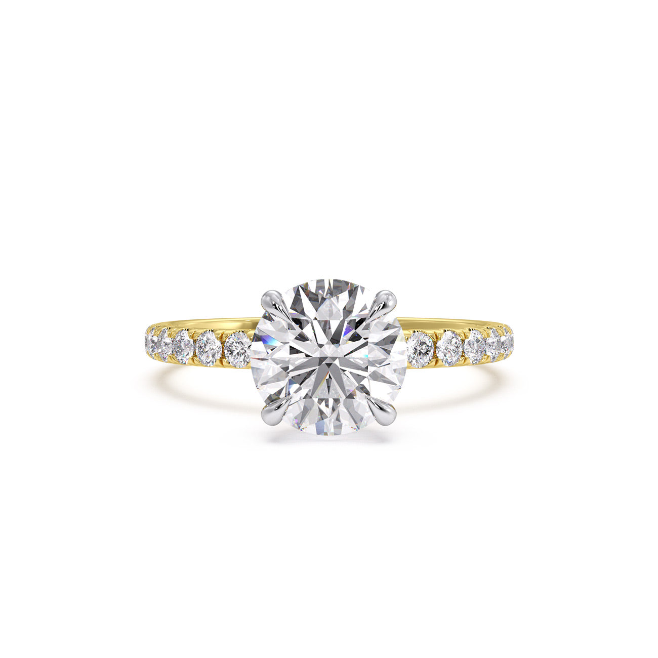 Autumn - 4 Claw Pavé W/ Crown Halo