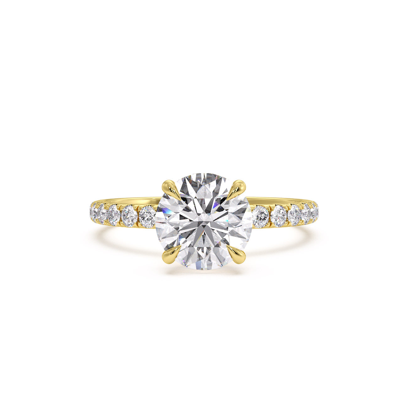 Autumn - 4 Claw Pavé W/ Crown Halo