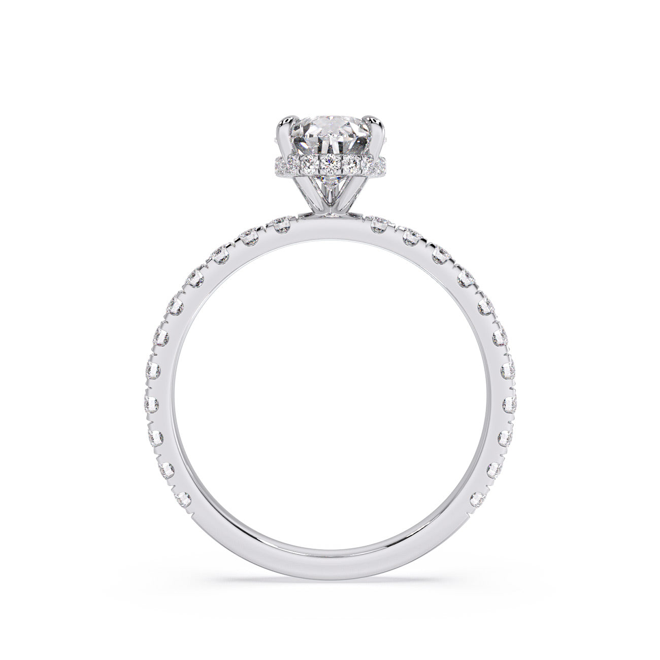 Autumn - 4 Claw Pavé W/ Crown Halo