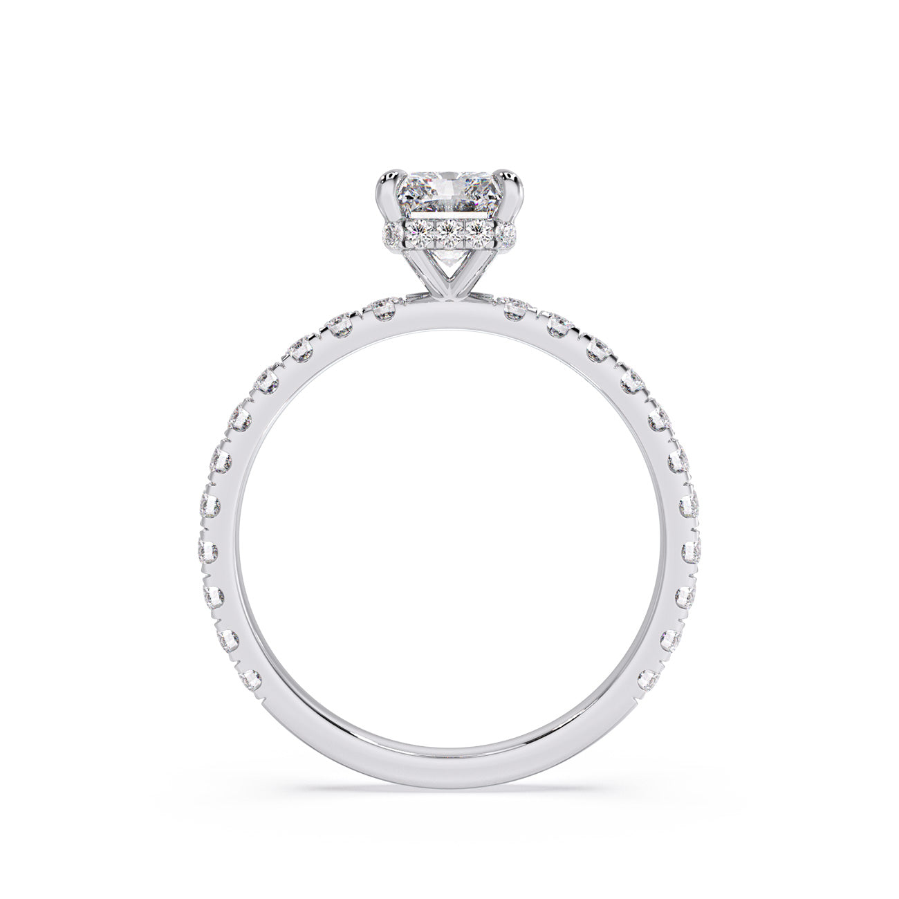 Autumn - 4 Claw Pavé W/ Crown Halo