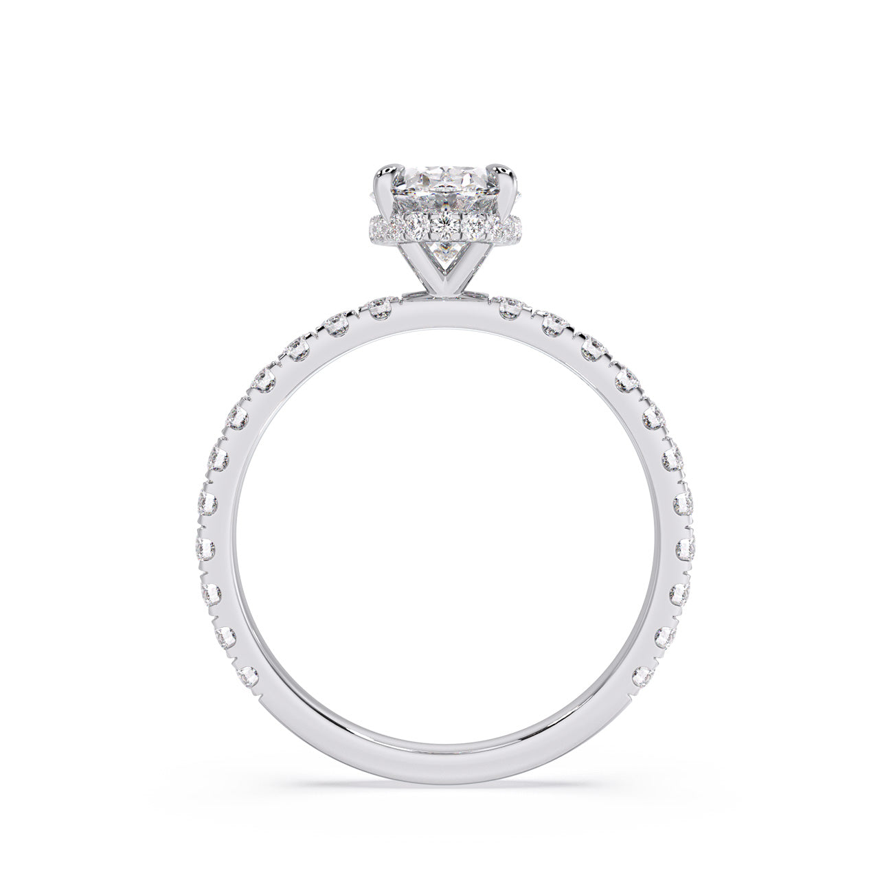 Autumn - 4 Claw Pavé W/ Crown Halo
