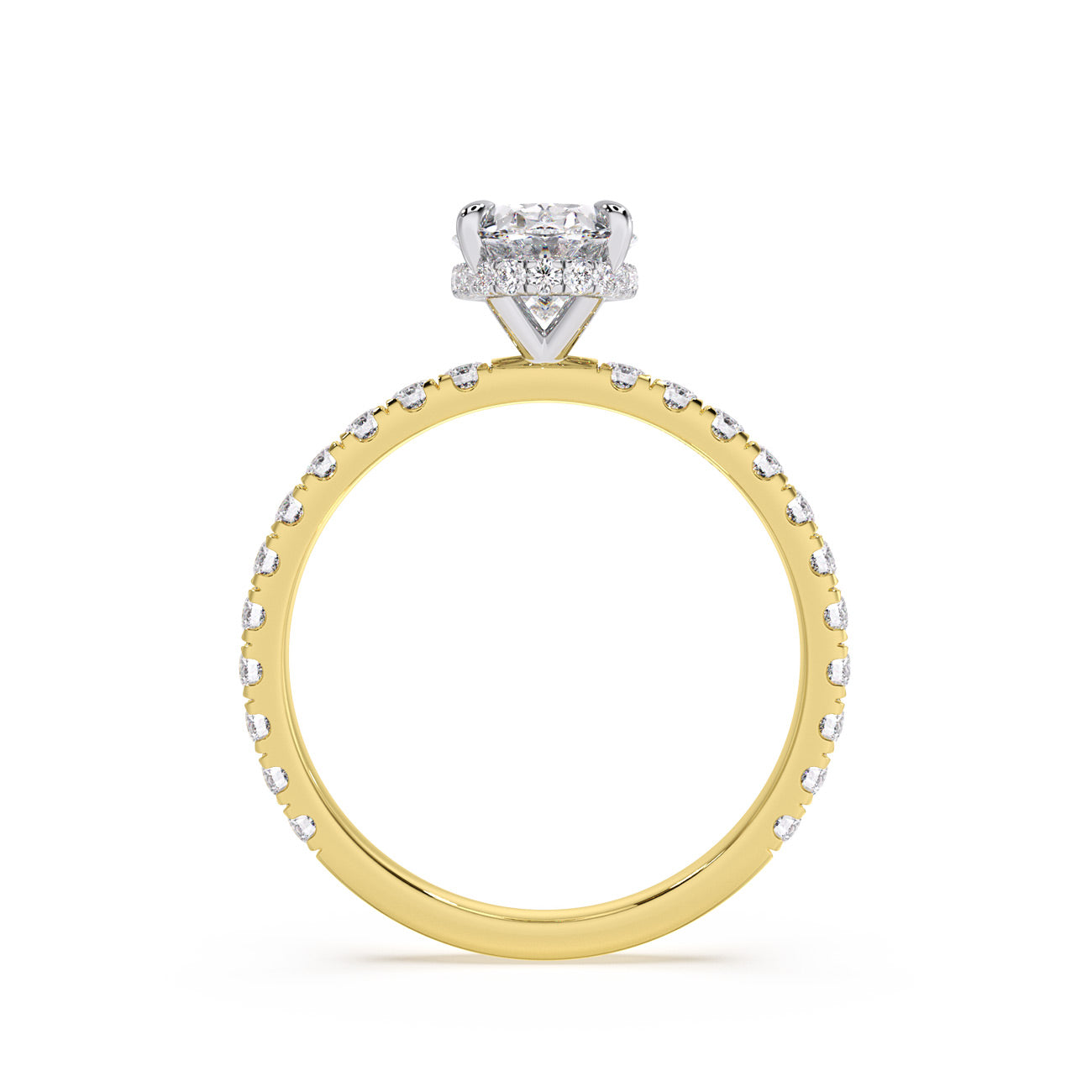Autumn - 4 Claw Pavé W/ Crown Halo