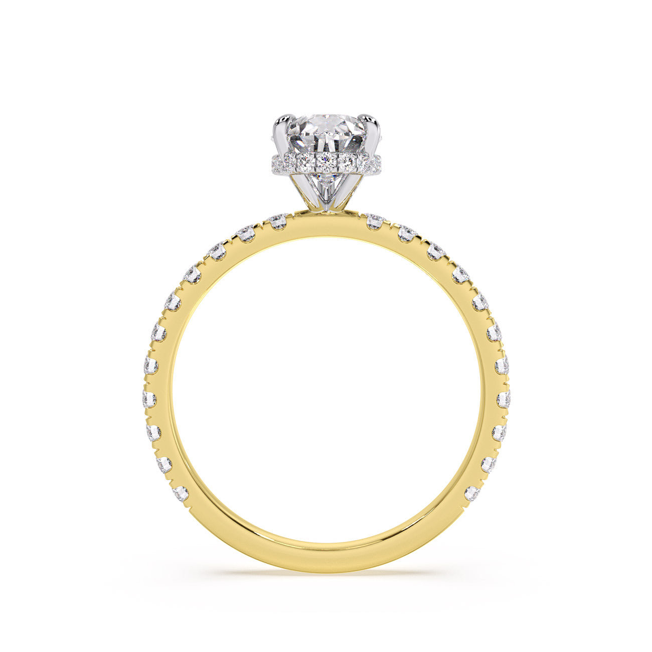 Autumn - 4 Claw Pavé W/ Crown Halo