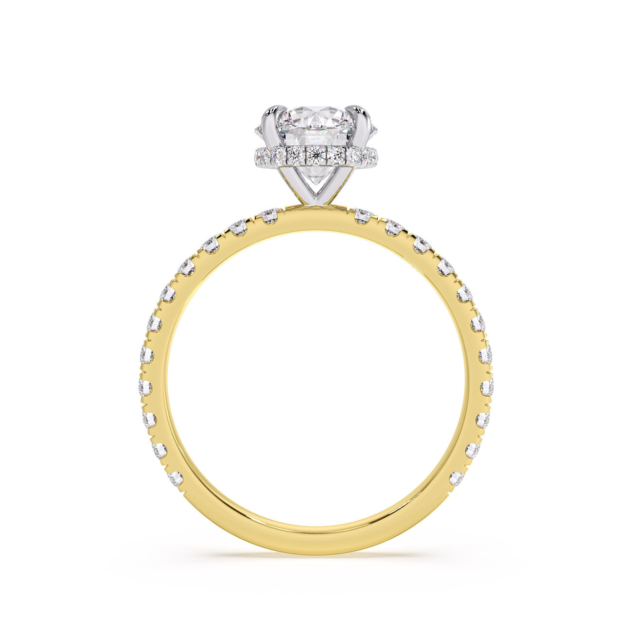 Autumn - 4 Claw Pavé W/ Crown Halo