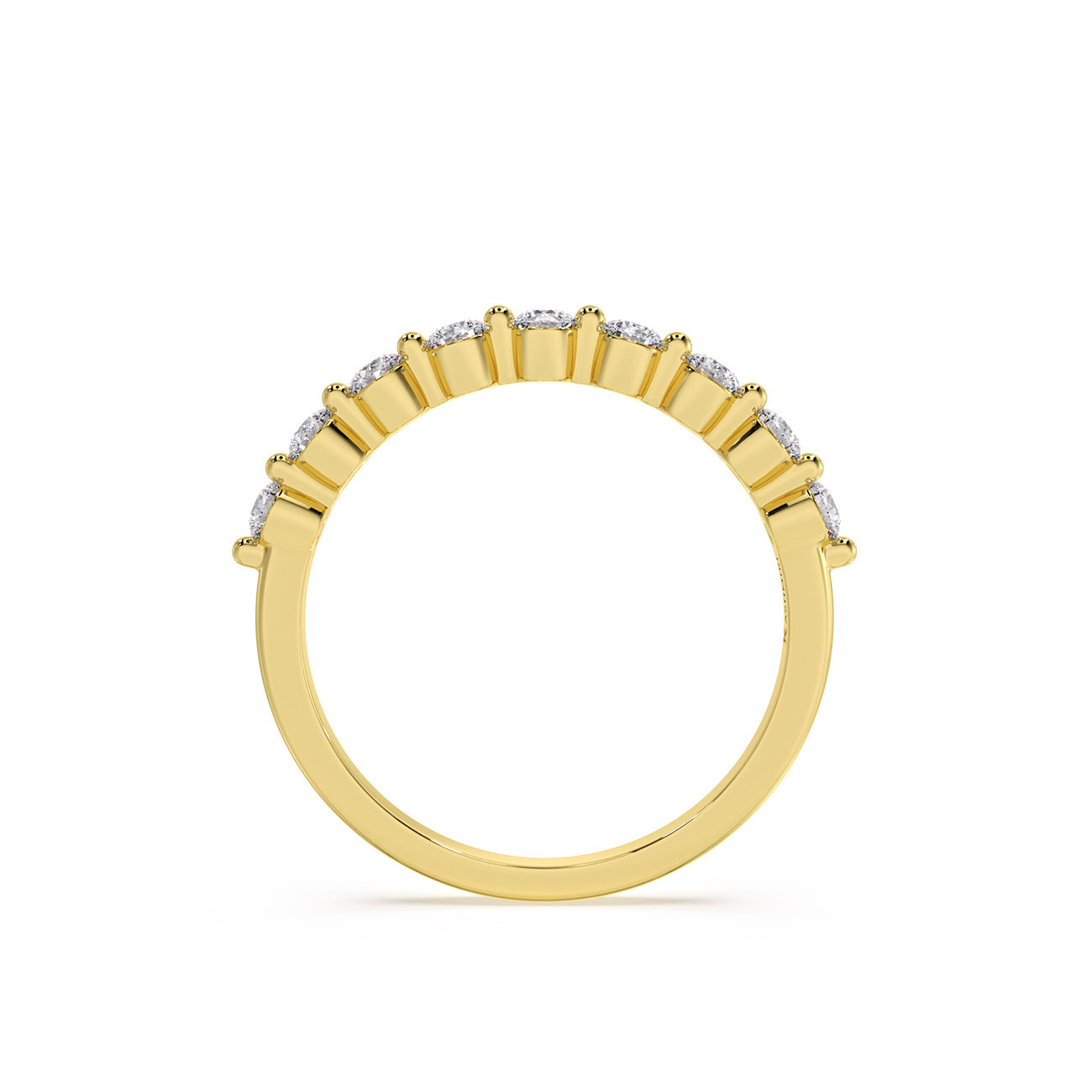 Nirvana Floating Shared Prong Wedding Band