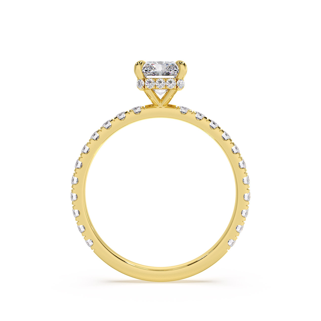 Autumn - 4 Claw Pavé W/ Crown Halo