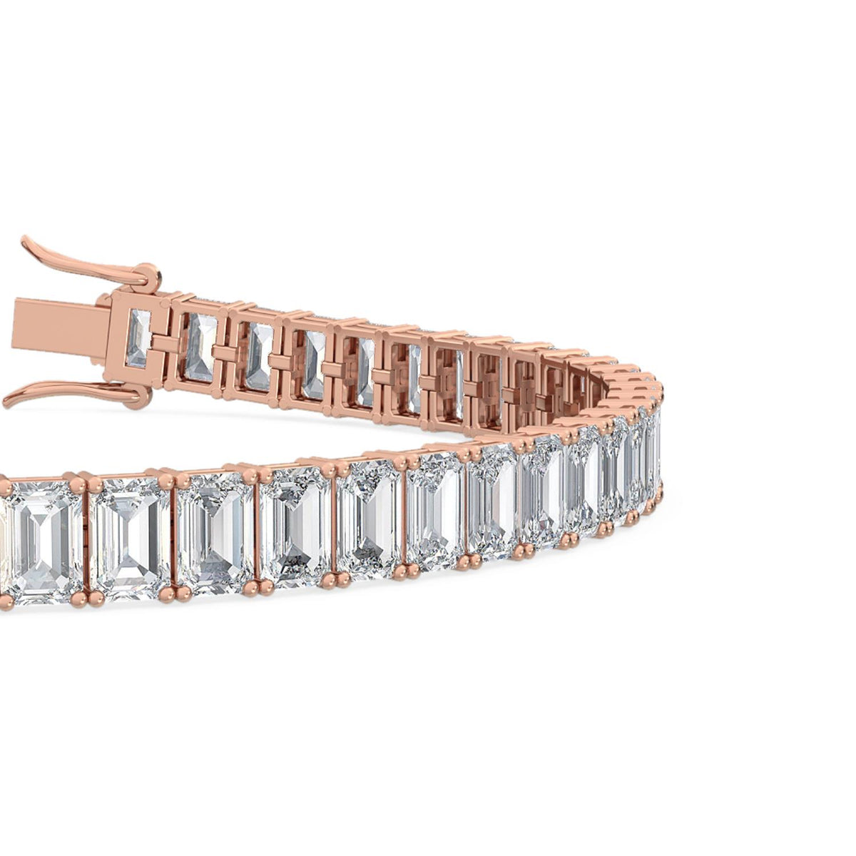 Rose Gold / Emerald Lab Grown Diamond Tennis Bracelet