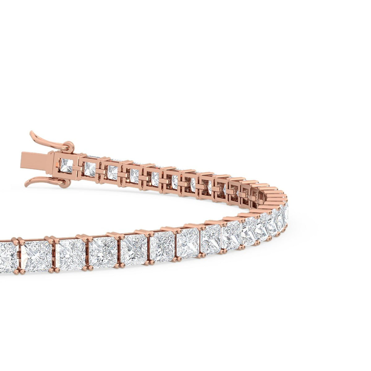 Rose Gold / Princess Lab Grown Diamond Tennis Bracelet
