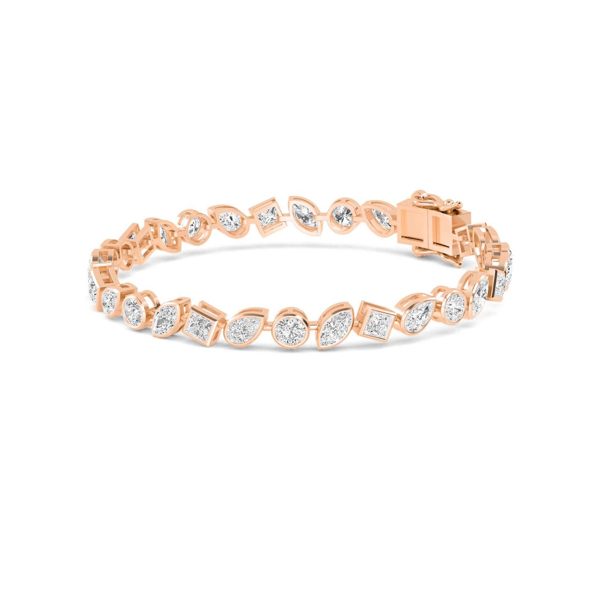 Rose Gold / 6.68ct Lab Grown Diamond Tennis Bracelet
