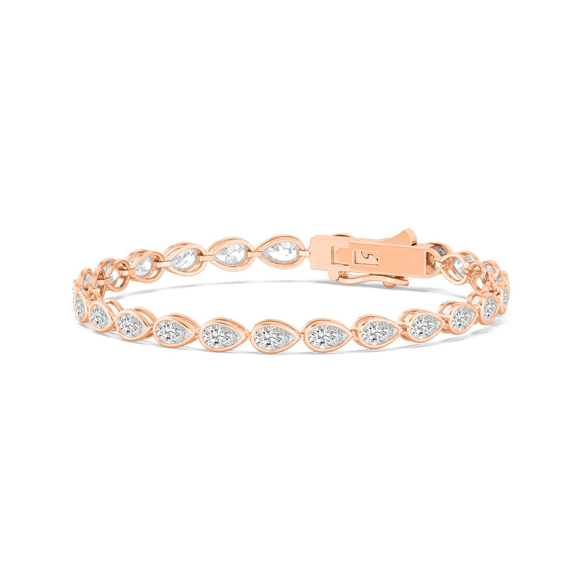 Rose Gold / 4.93ct Lab Grown Diamond Bezel Bracelet