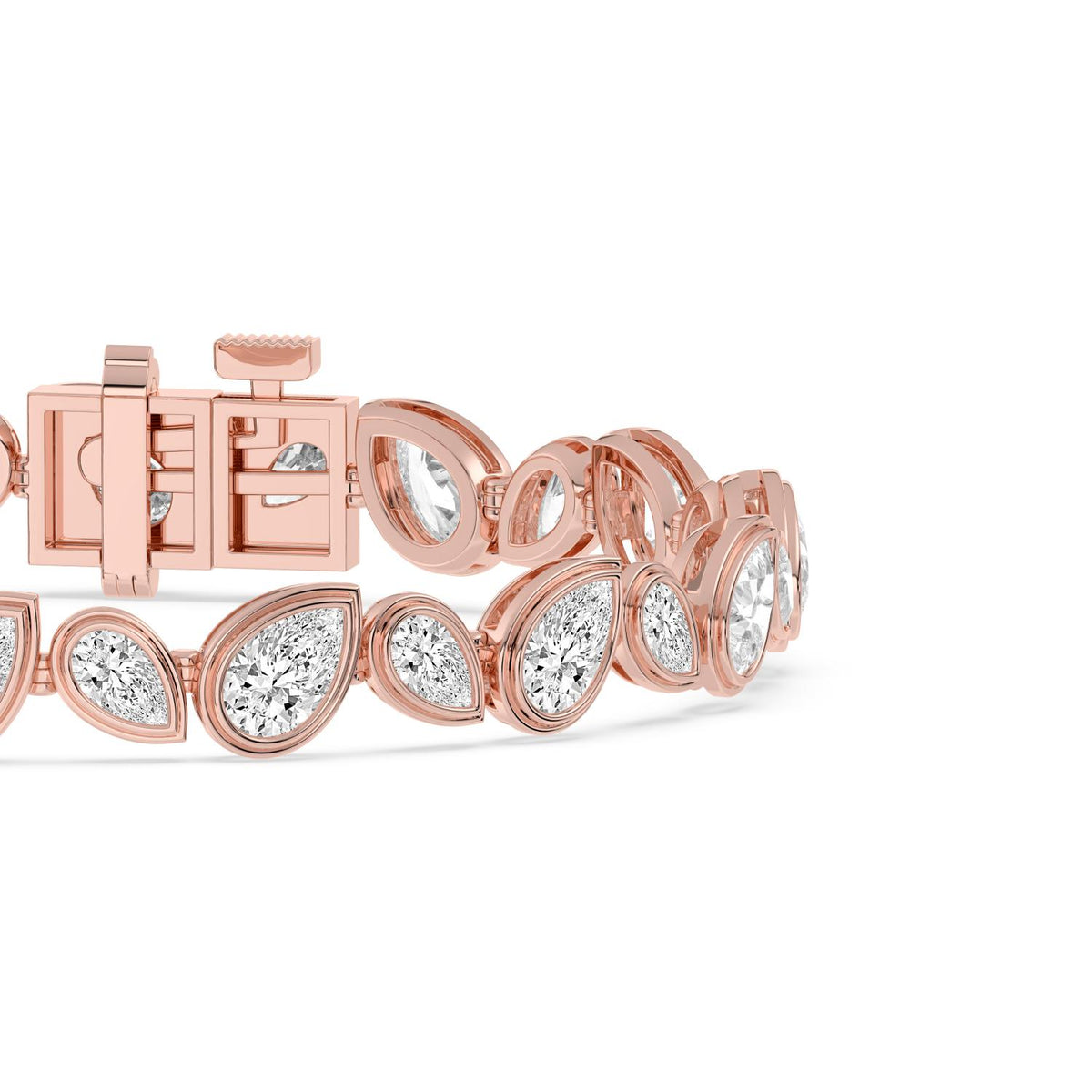 Rose Gold / 10.92ct Lab Grown Diamond Bezel Bracelet