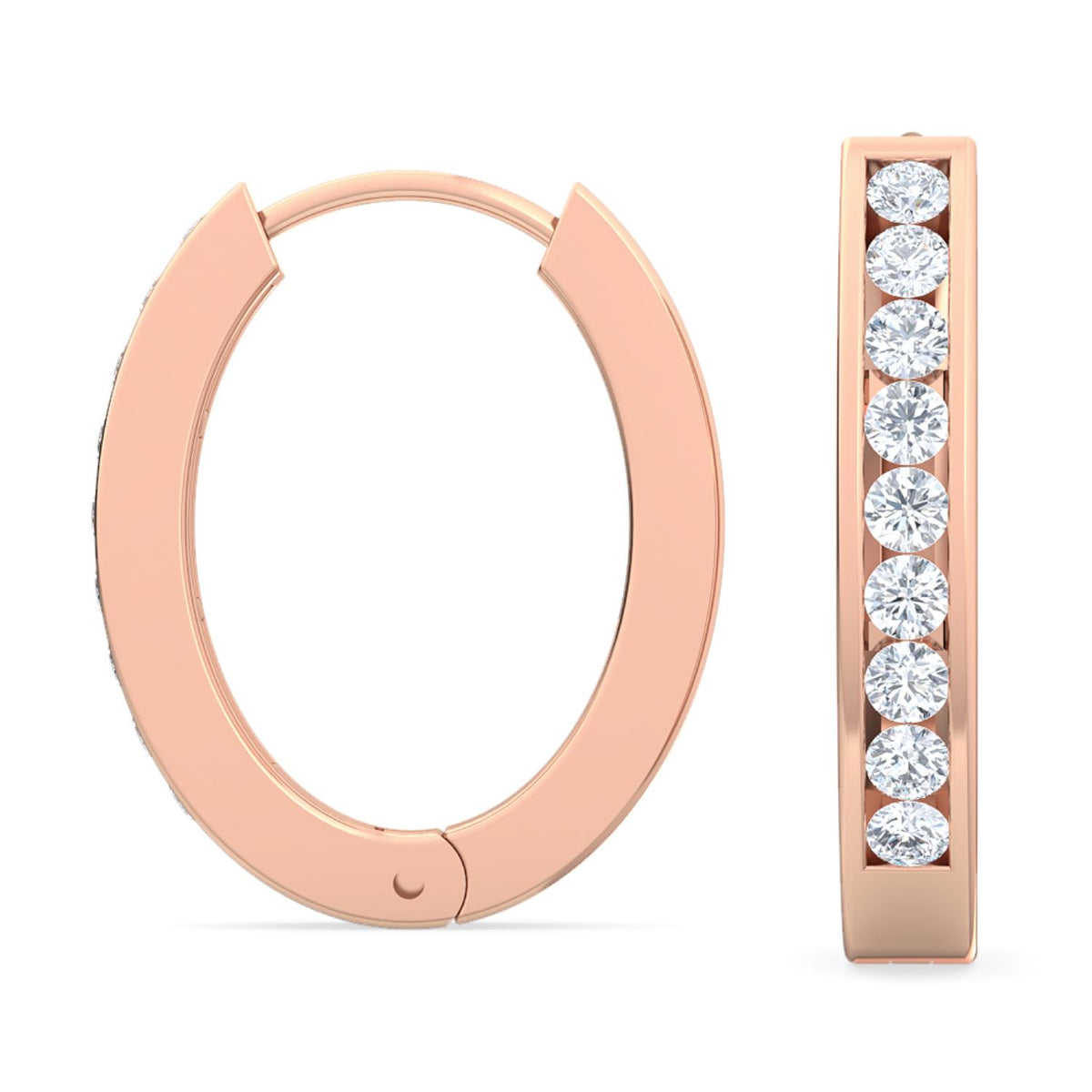 Rose Gold / 0.16ct Lab Grown Diamond Hoop Earrings