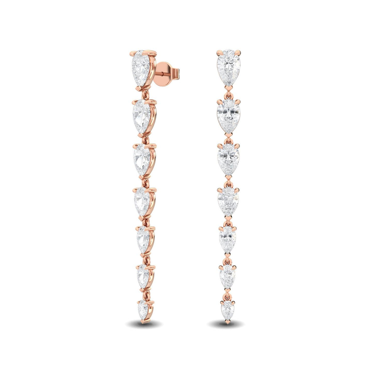 Rose Gold / 4.70ct Lab Grown Diamond Drop Earrings