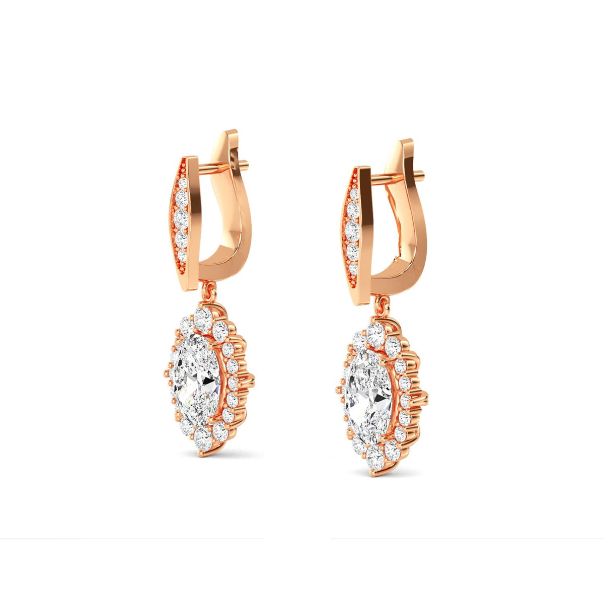 Rose Gold / 2.79ct Lab Grown Diamond Drop Earrings