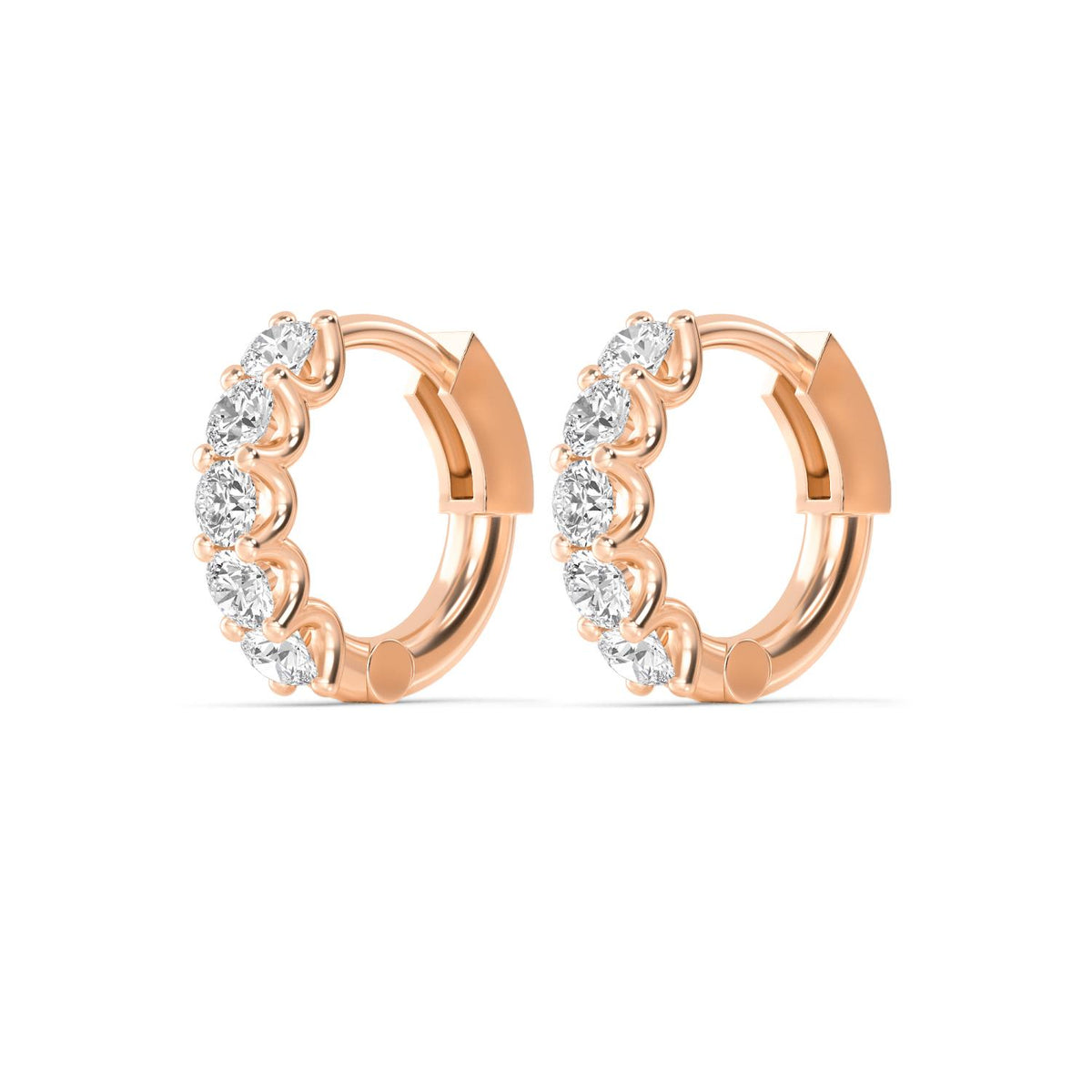 Rose Gold / 0.99ct Lab Grown Diamond Hoop Earrings