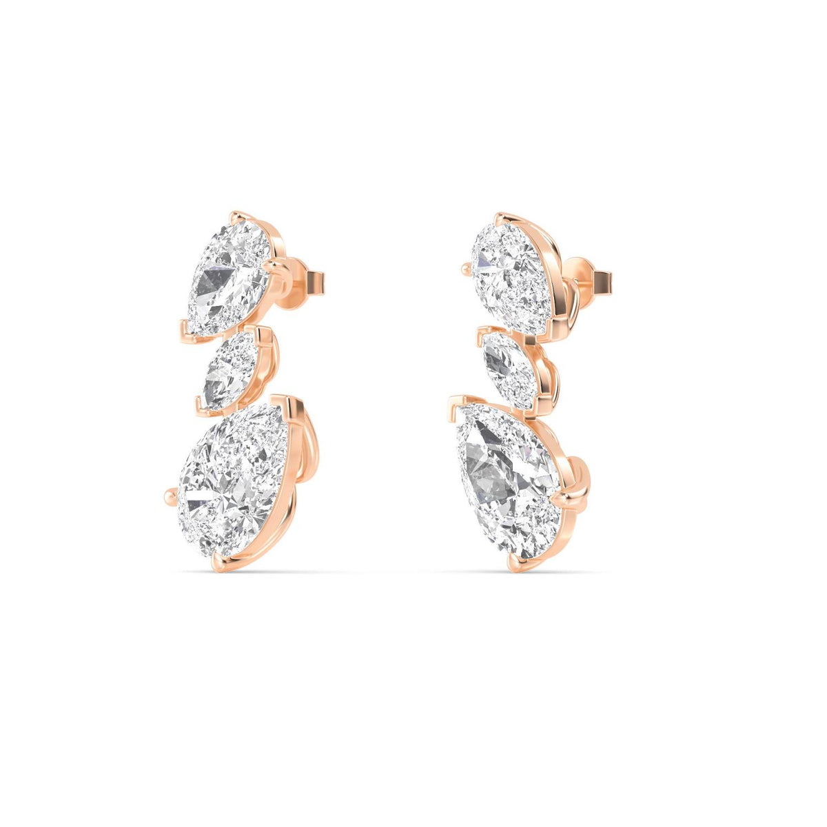 Rose Gold / 5.34ct Lab Grown Diamond Earrings