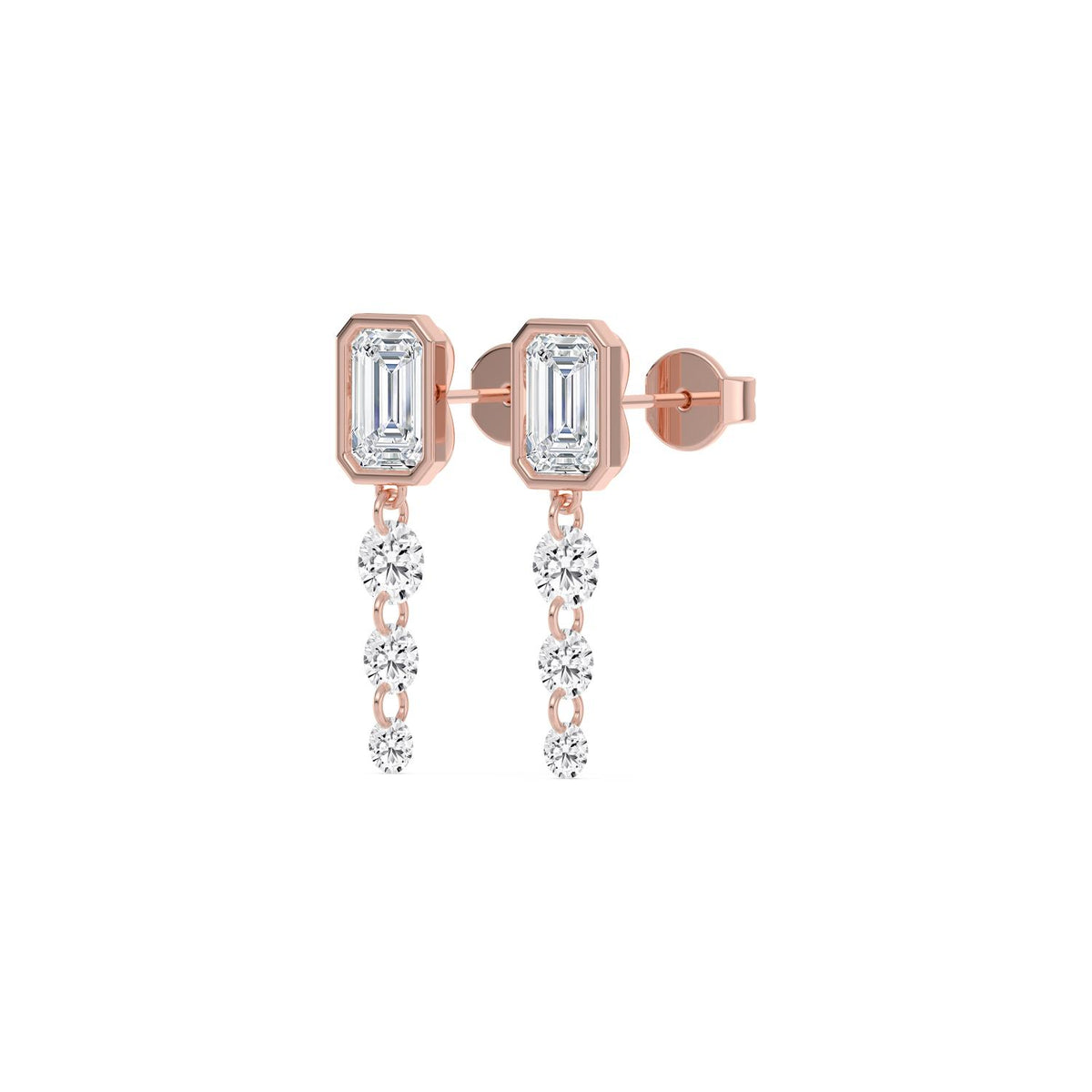 Rose Gold / 3.10ct Lab Grown Diamond Earrings