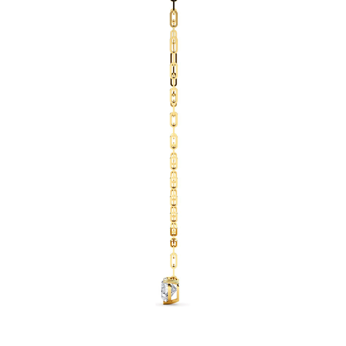 Yellow Gold / 7.07ct Lab Grown Diamond Paper Clip Necklace
