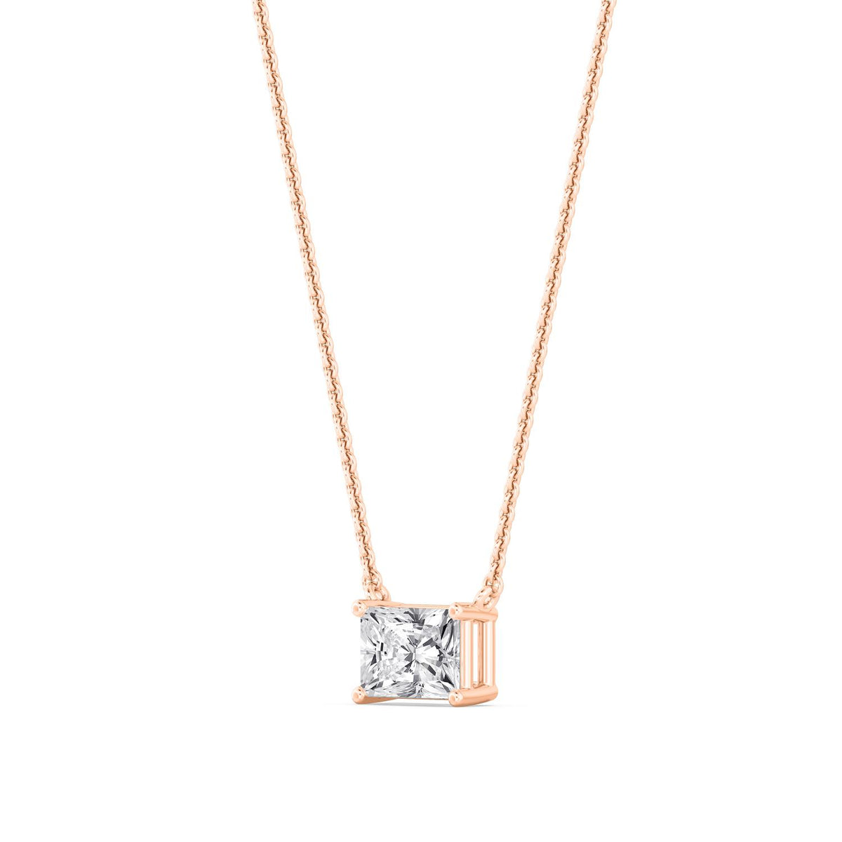 Rose Gold / Lab Grown Diamond Solitaire Pendant