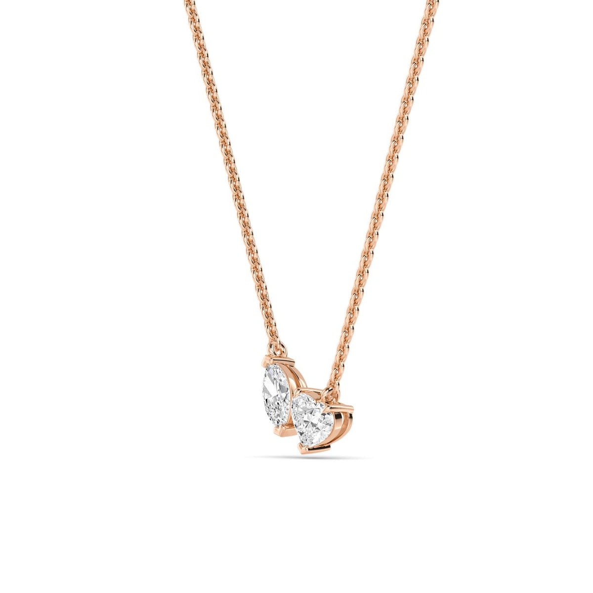 Rose Gold / 0.86ct Lab Grown Diamond Toi et Moi Pendant