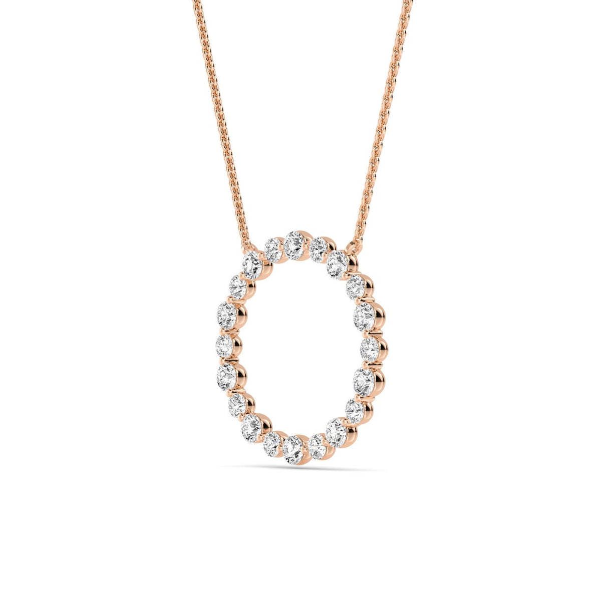 Rose Gold / 0.80ct Lab Grown Diamond Circle Pendant