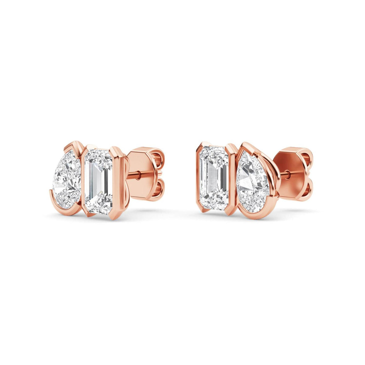 Rose Gold / 2.34ct Lab Grown Diamond Toi et Moi Earrings