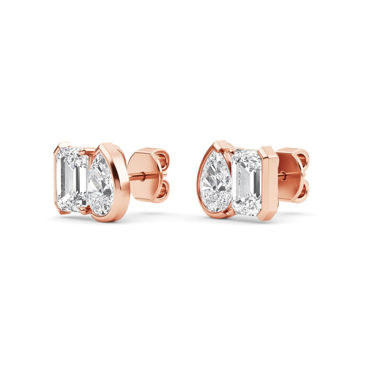 Rose Gold / 2.32ct Lab Grown Diamond Toi et Moi Earrings
