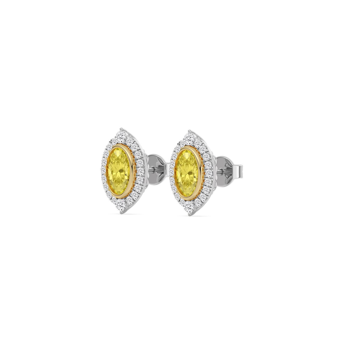 Two-Tone Yellow & White Gold / 2.39ct Lab Grown Diamond Earrings