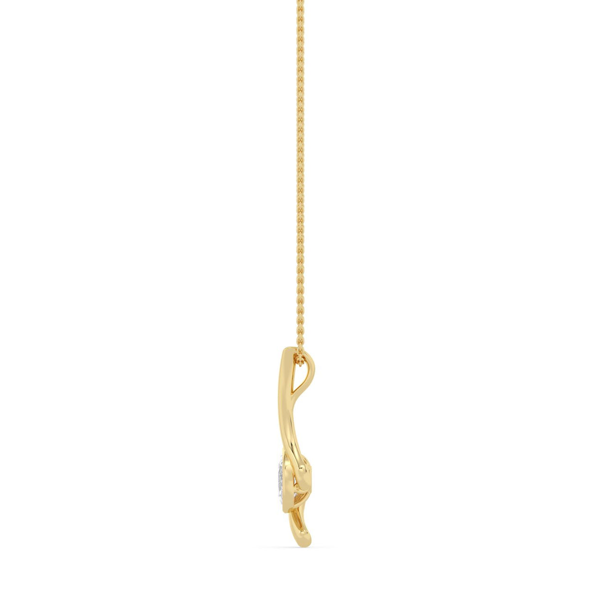 Yellow Gold / 1.00ct Lab Grown Diamond Bezel Necklace