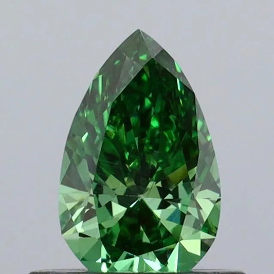 0.54ct Pear Lab Grown Diamond (Colour Fancy Vivid Green, Clarity VS1, IGI Certified)