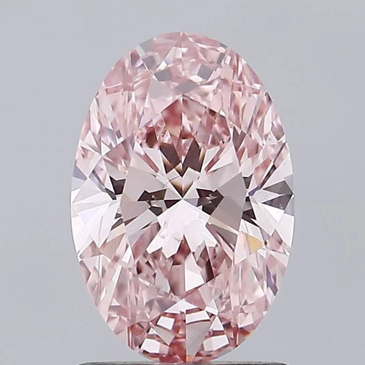 1.30ct Oval Lab Grown Diamond (Fancy Vivid Pink, Clarity VS1, IGI)