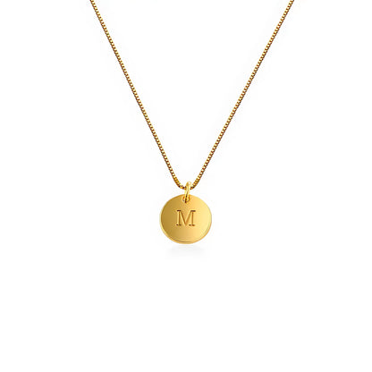 Rosa Disc Initial Necklace