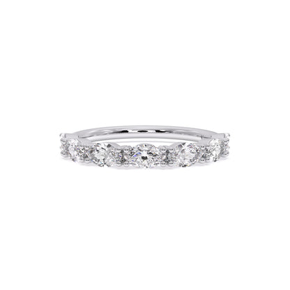 Nova Marquise Eternity Wedding Band Half Way