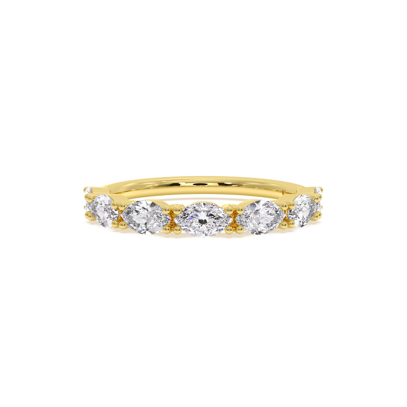 Nova Marquise Eternity Wedding Band Half Way