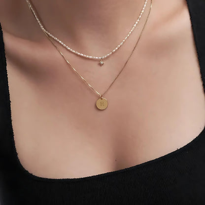 Mila Disc Initial Necklace