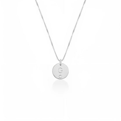 Anya Disc Initial with Diamond Necklace