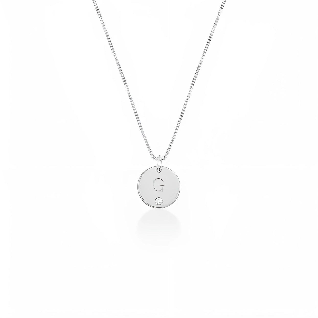 Tessa Disc Initial with Diamond Necklace