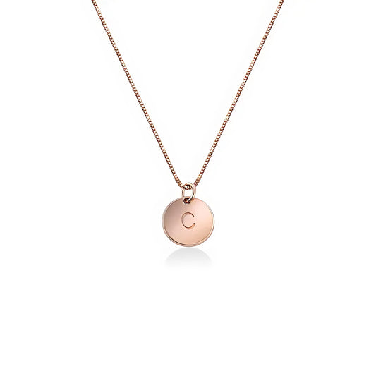 Rosa Disc Initial Necklace