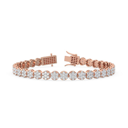 Rose Gold / 4.15ct Lab Grown Diamond Cluster Bracelet
