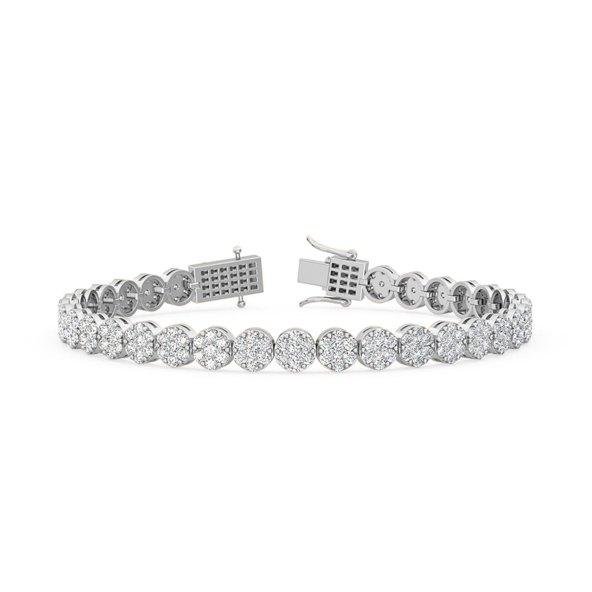 White Gold / 4.15ct Lab Grown Diamond Cluster Bracelet