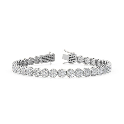 White Gold / 4.15ct Lab Grown Diamond Cluster Bracelet