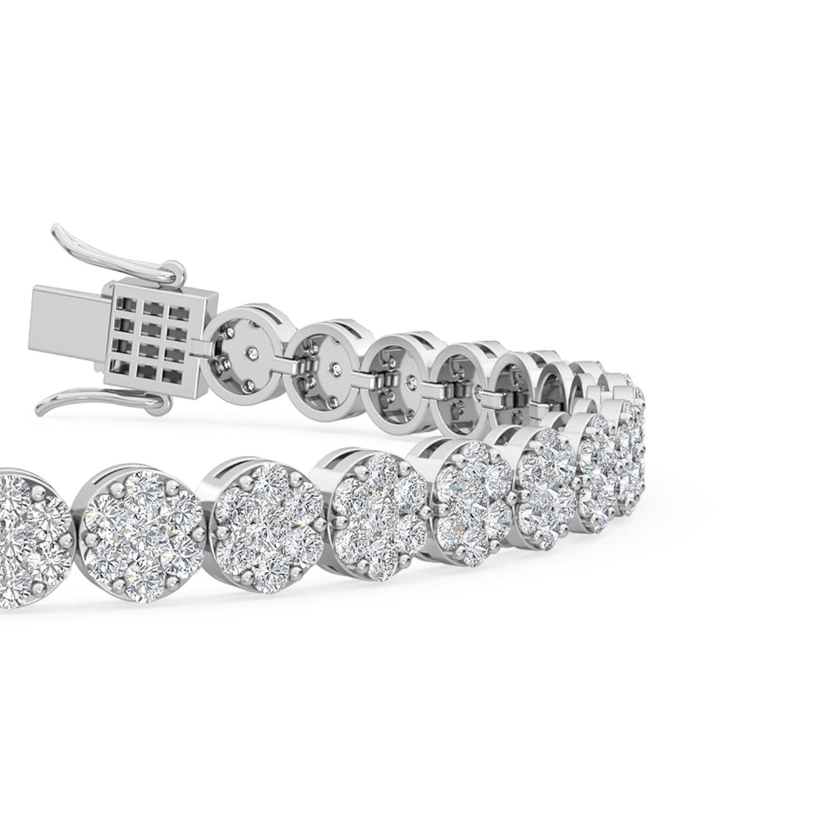 White Gold / 4.15ct Lab Grown Diamond Cluster Bracelet
