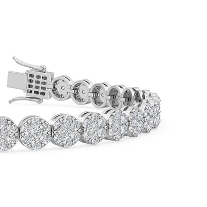 White Gold / 4.15ct Lab Grown Diamond Cluster Bracelet