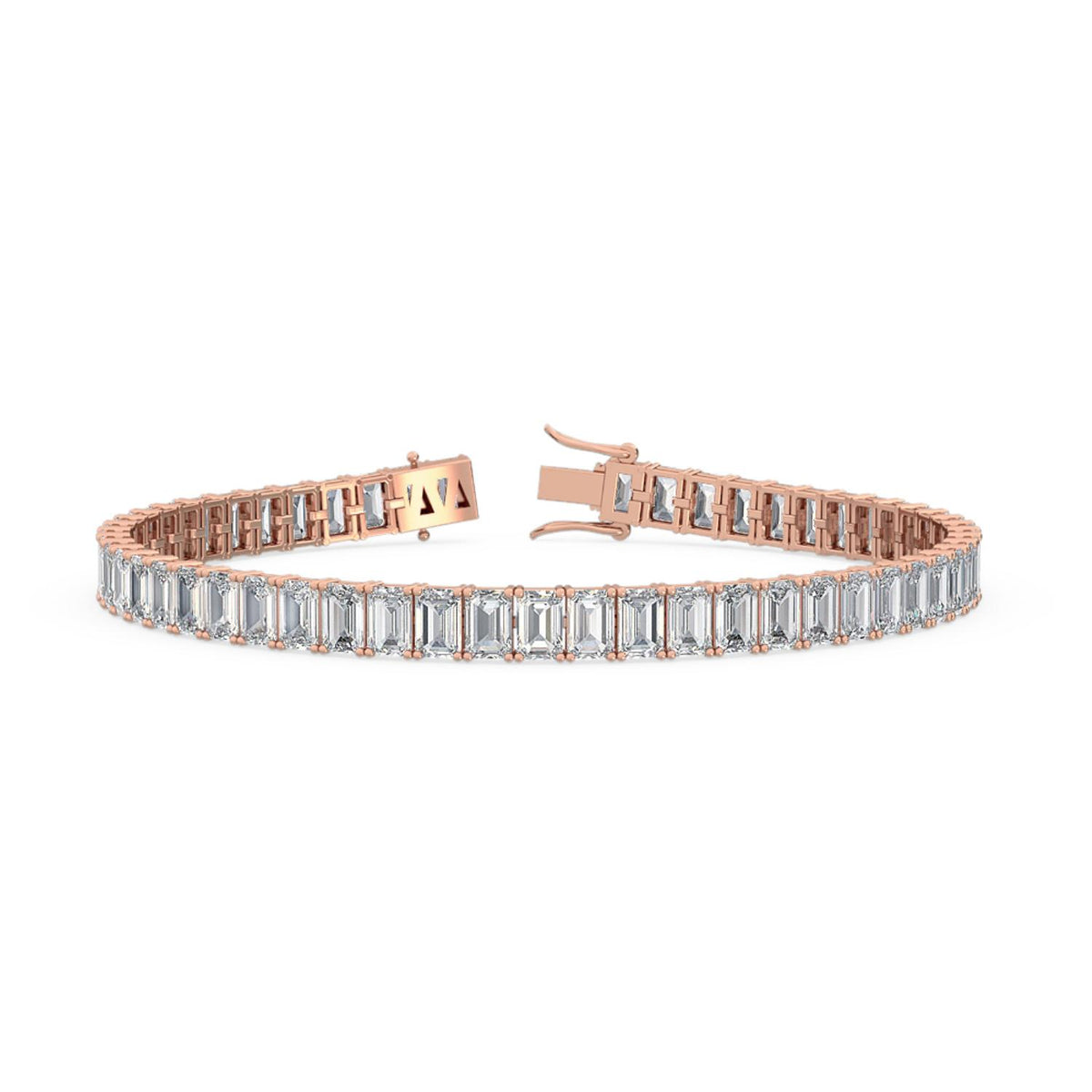Rose Gold / Emerald Lab Grown Diamond Tennis Bracelet