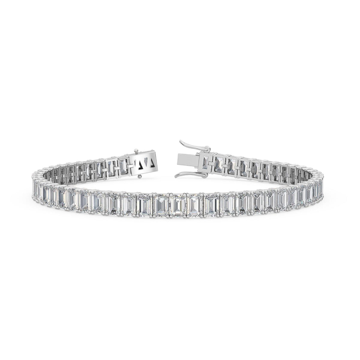 White Gold / Emerald Lab Grown Diamond Tennis Bracelet