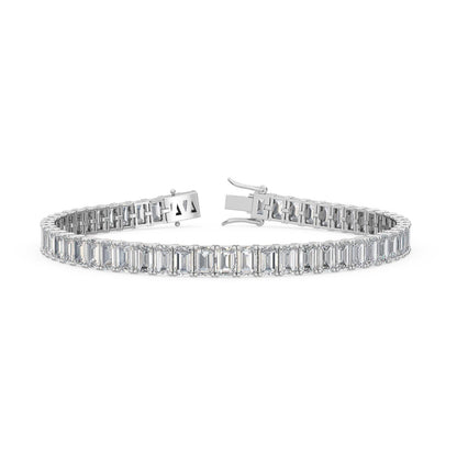 White Gold / Emerald Lab Grown Diamond Tennis Bracelet
