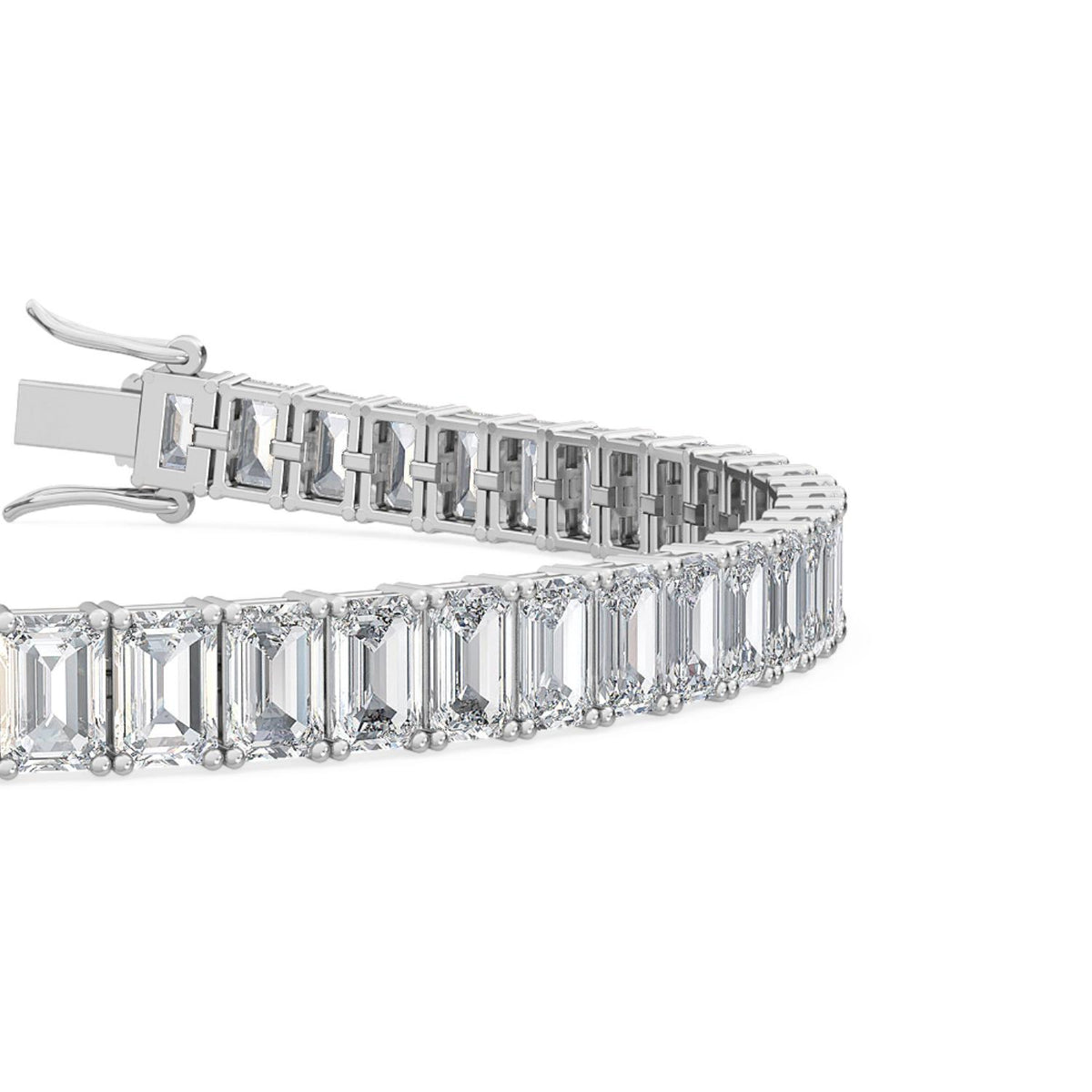 White Gold / Emerald Lab Grown Diamond Tennis Bracelet